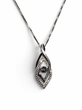 Natural Diamond Floating Infinity Drop Necklace 0.02ctw Sterling Silver 18.75 in